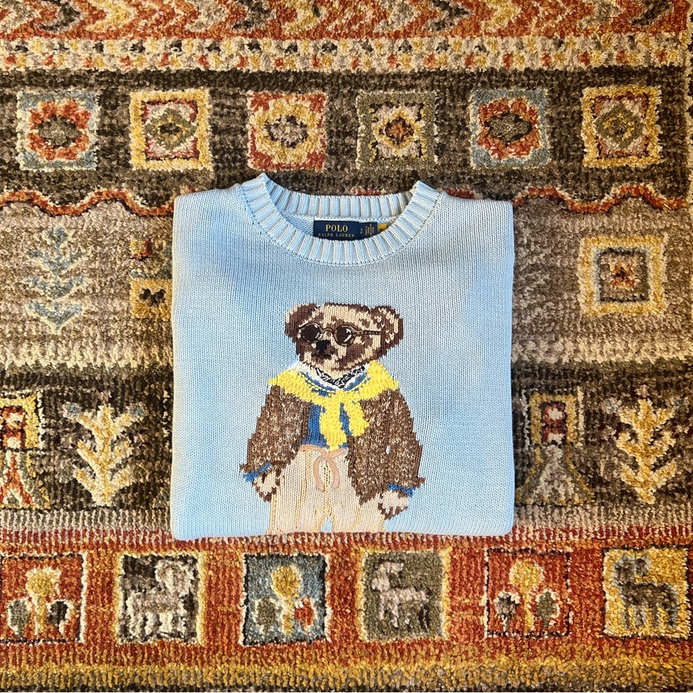 Polo Ralph Lauren Women’s Light Blue Bear Crewneck Sweater